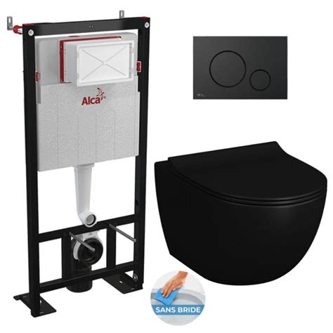 Alca Pack WC Bâti autoportant WC sans bride Vitra Black Sento