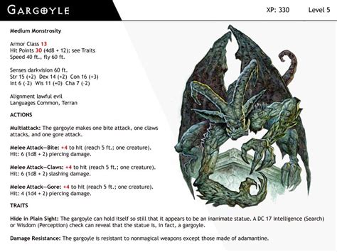 DnD-Next-Monster Cards-Gargoyle | Kratten