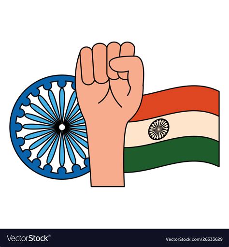 Indian Flag With Map And Ashoka Chakra Royalty Free Vector