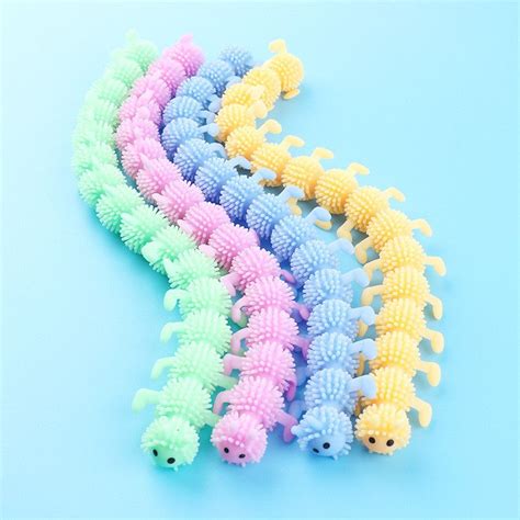 Creative Tpr Caterpillar Stretching Fidget Toys 16 Joints Sensory