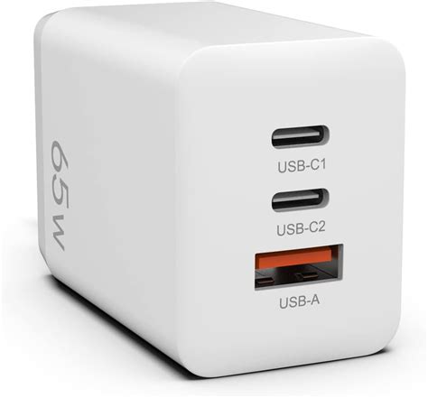 Boaraino 65W USB C Wand Ladegerät 3 Port GaN PD USB C QC 3 0 Schnell