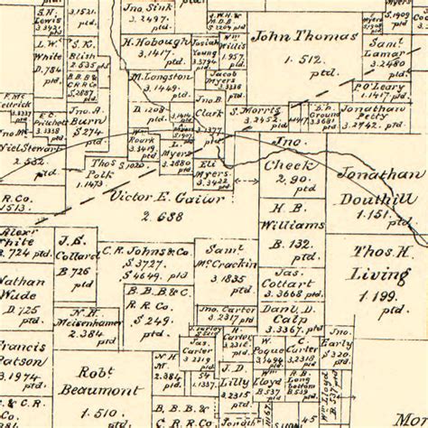 Vintage Map of Denton County, Texas 1879 by Ted's Vintage Art