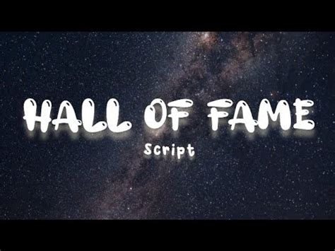 The Script Hall Of Fame Lyrics Feat Will I Am Youtube