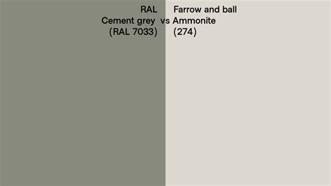 Ral Cement Grey Ral 7033 Vs Farrow And Ball Ammonite 274 Side By Side Comparison