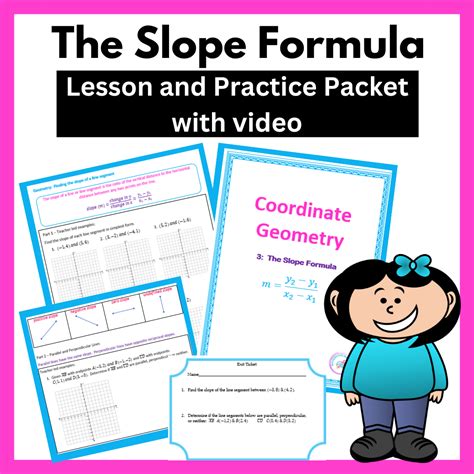 Coordinate Geometry - The Slope Formula- Worksheet and Lesson Video ...