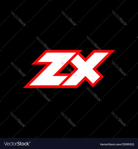 Zx Logo Design Initial Letter Royalty Free Vector Image