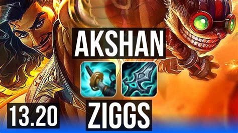 Akshan Vs Ziggs Mid Games M Mastery Godlike Kr