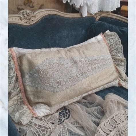 Antique beaded & lace pillow | Lola Pearl Vintage