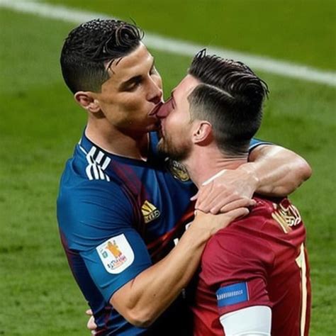 Ronaldo Kissing Messi