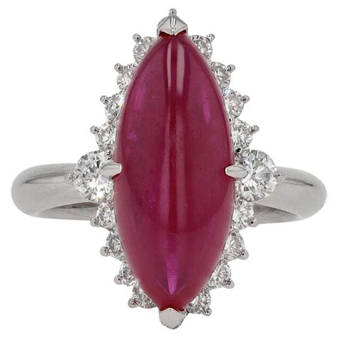 Spectacular 6 Carats Ruby And Diamond Marquise Ring For Sale At 1stDibs