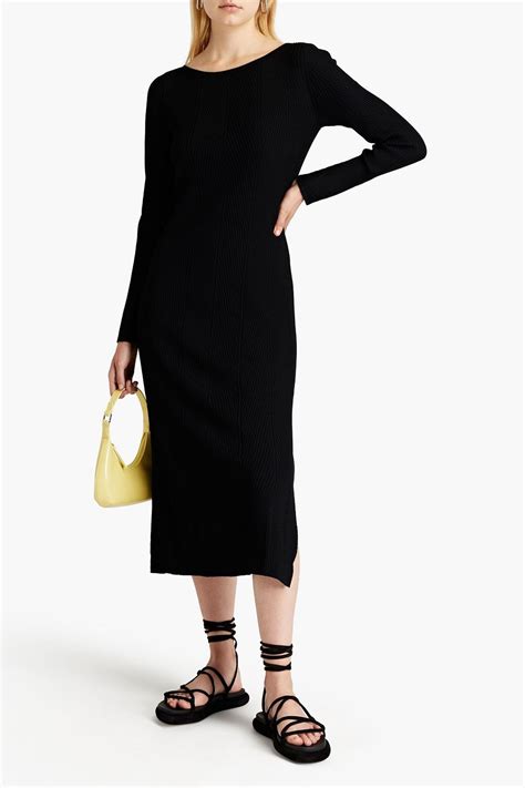 Theory Ribbed Knit Midi Dress The Outnet