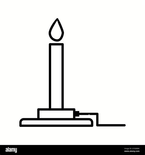 Unique Bunsen Burner Vector Line Icon Stock Vector Image Art Alamy