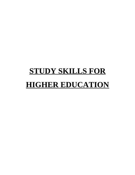 Study Skills For Higher Education Challenges And Strategies For Active