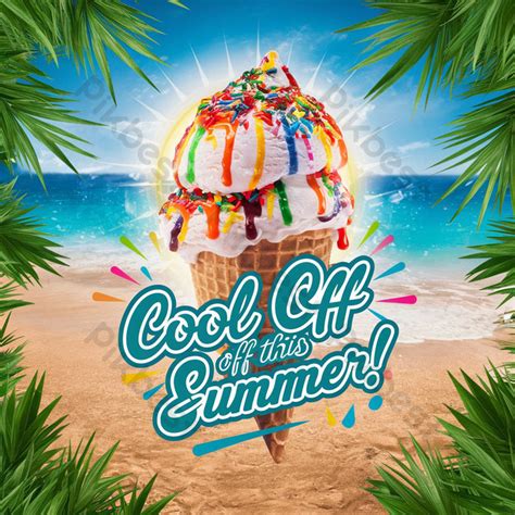 Summer Delicious Cone Ice Cream Social Media Post Or Banner Design