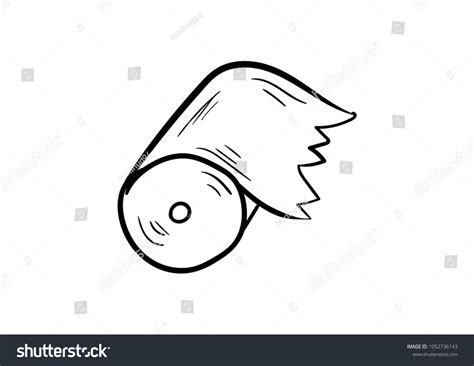 Tissues Doodle Icon Vector Toilet Paper Stock Vector Royalty Free