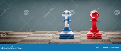 Greece and Turkey Conflict. 3D Illustration Stock Illustration ...