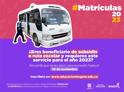 Si Recibes Subsidio De Transporte O Tienes Ruta Escolar Renueva El