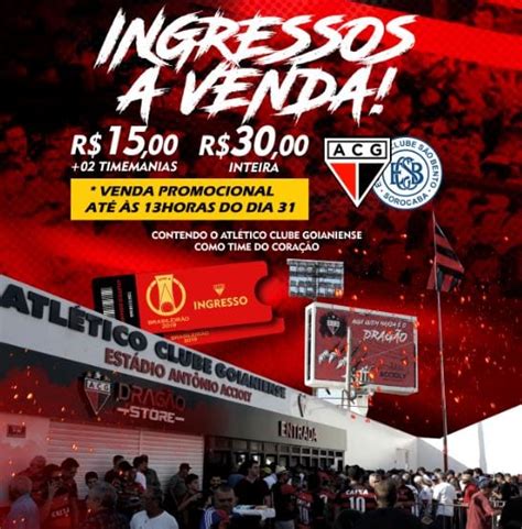 Ingressos a venda para Atlético GO x São Bento Dragão Goiano