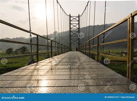 The Bridge That Crosses The Rice Fields Stock Image Image Of Elevated