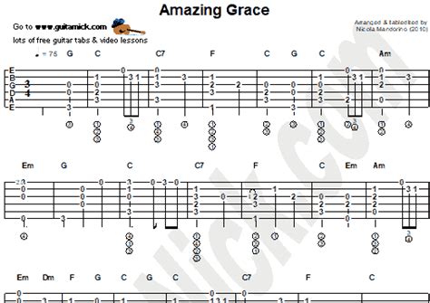 Amazing Grace Fingerstyle Guitar Tab