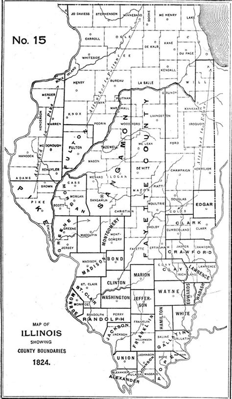 1824 Illinois County Formation Map