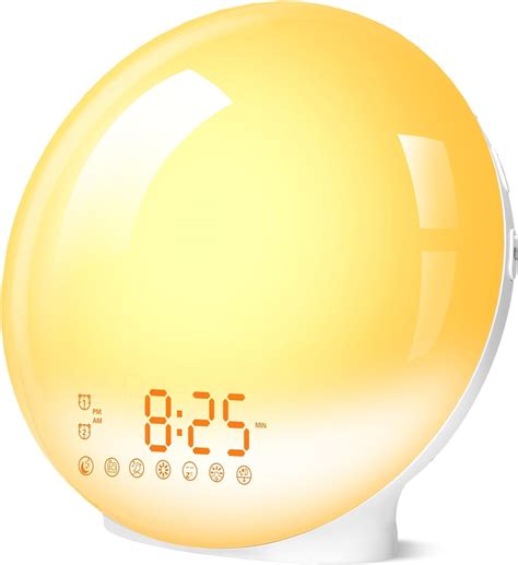 Sunrise Alarm Clocks Wake Up Light With Sunrise Sunset Simulation Dual Alarms Bedside Night