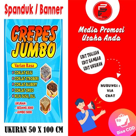 Banner Crepes Spanduk Warung Crepes Banner Jual Crepes Banner