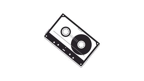 Audio Cassette Bw Lo Fi Animation Oldschool Equipment Recording Retro Tape Animated 2d