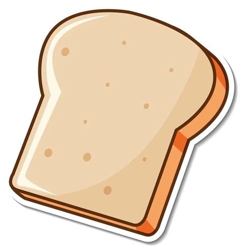 A Piece Of Toasted Bread Sticker On A White Background