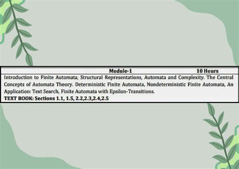 TOC Module 1 Notes MODULE 1 INTRODUCTION TO FINITE AUTOMATA