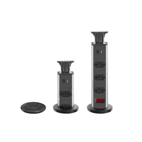 Torre De Tomada Multiplug Retr Til Usb E Usb C Embutir Mesa