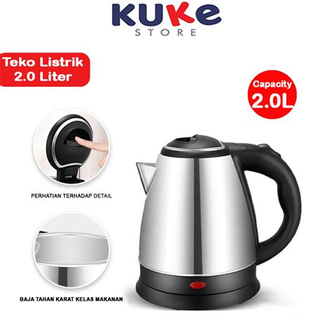 Jual Kuke Teko Listrik Liter Full Stainless Steel Pemanas Air