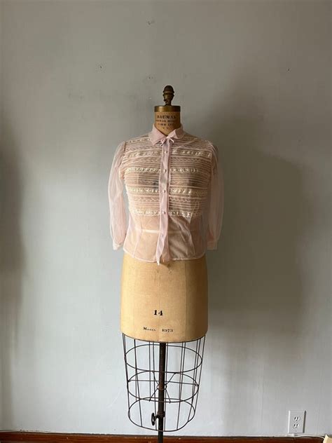 Sheer Pink Vintage Blouse Gem