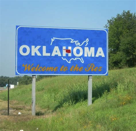 New Oklahoma State Entranceexit Sign Designed By Local Native Artist