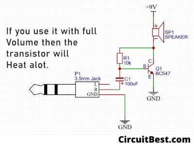 Simple Basic audio amplifier with BC547 Amplifier | CircuitBest