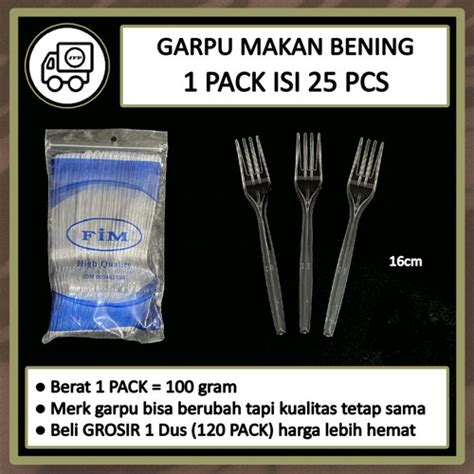 Jual Garpu Makan Plastik Bening Food Grade Isi Pcs Jakarta Barat