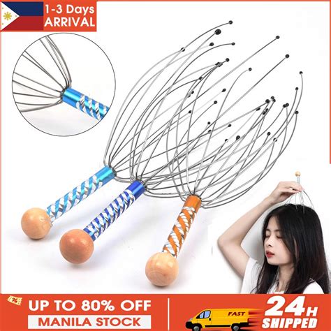 Remove Muscle Tension Tiredness Metal Octopus Head Massager Relief Body Massager Scalp