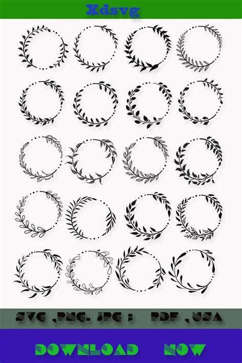 Leaf Wreath SVG Leaf Wreath SVG Bundle Wreath Circle SVG Leaf Wreath