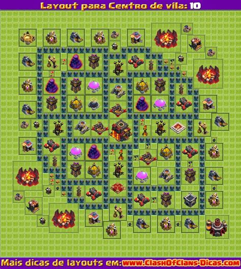 Melhores Layouts para Centro de Vila Nível 10 Clash of Clans Dicas