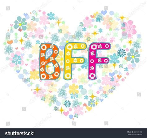 Bff Best Friends Forever Heart Shaped Stock Vector 383729473 Shutterstock