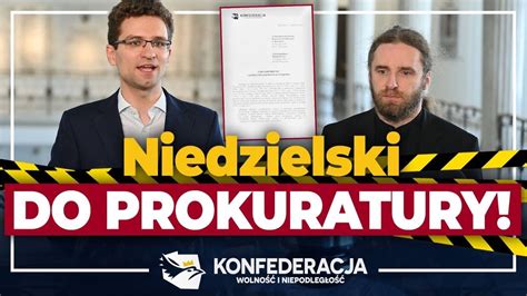 Konfederacja zawiadamia prokuraturę ws wpisu Niedzielskiego YouTube