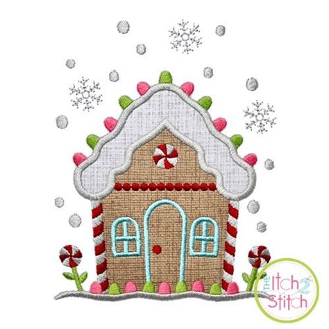 Gingerbread House Applique The Itch Stitch Christmas Applique