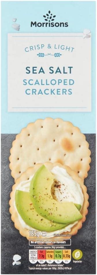 Morrisons Sea Salt Scalloped Crackers 185g Uk Grocery