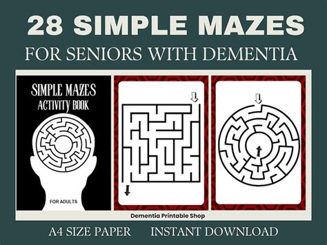 Simple Mazes Activity For Seniors Large Print Easy Worksheet