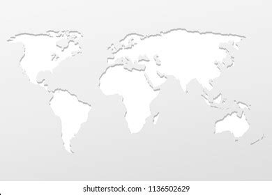 World Map Detailed Design White Color Stock Vector Royalty Free