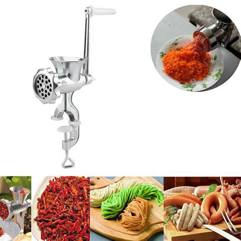 Adjustable Heavy Duty Hand Operated Manual Meat Mince Grinder Kitchen