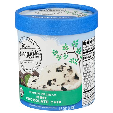 Sunnyside Farms Ice Cream Premium Mint Chocolate Chip Front Right