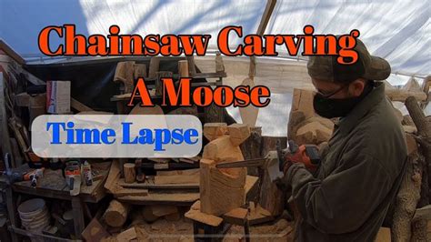 Time Lapse Chainsaw Carving A Basic Moose Youtube Chainsawart