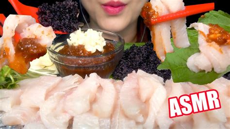 Tobiko Eggs Roughscale Sole Sashimi Asmr Mukbang 간재미회 날치알 리얼사운드 먹방