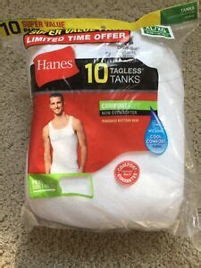 Mens Hanes Super Value Pack Comfort Soft Tagless Tanks 10 Pack White